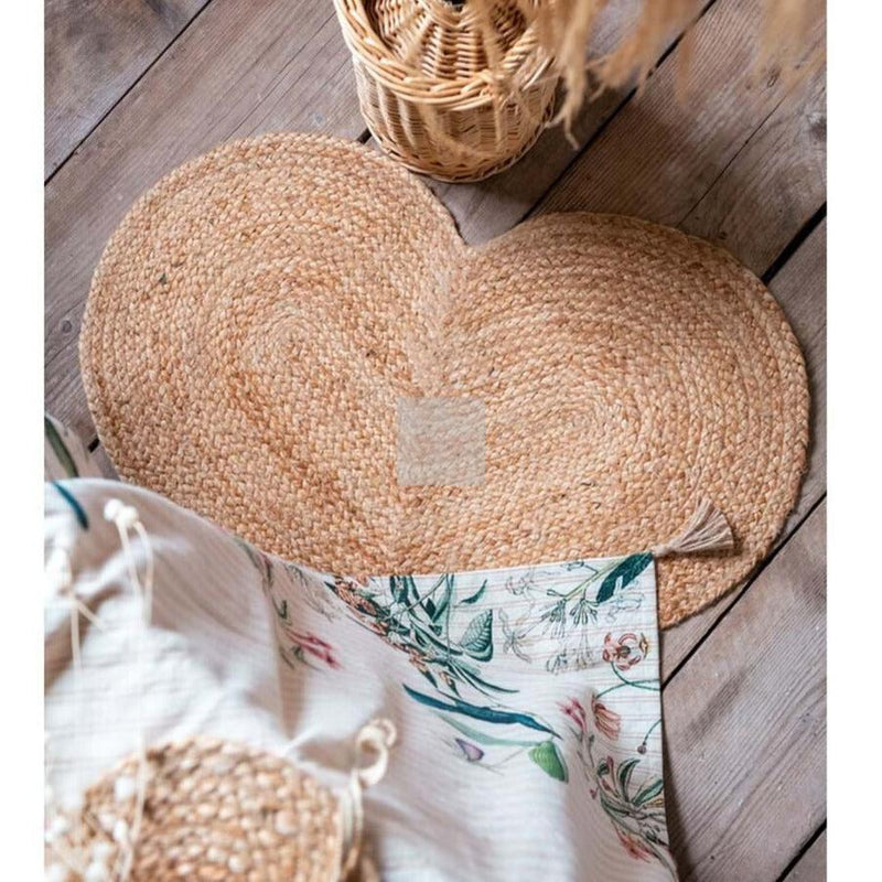 BLANC MARICLÒ Tappeto Cuore in Juta " INTRECCI "