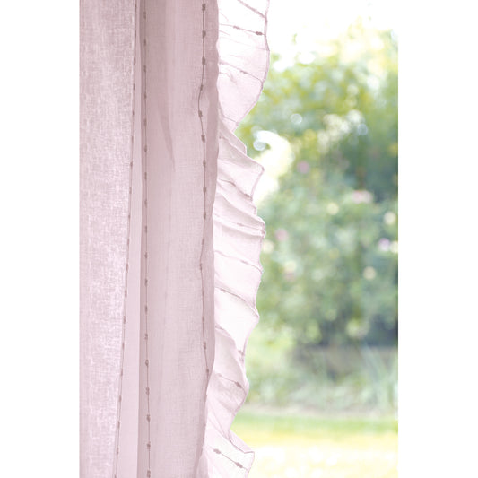 Set 2 Tende con gala laterale 10 cm Plumetis rosa Blanc Mariclò