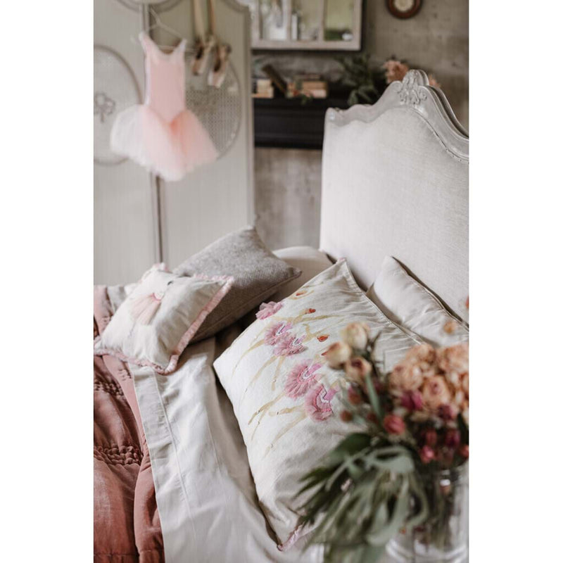 BLANC MARICLÒ Cuscino Guanciale Ricamato con Ballerine "TUTU"