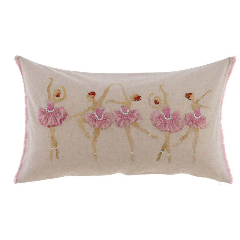 BLANC MARICLÒ Cuscino Guanciale Ricamato con Ballerine "TUTU"