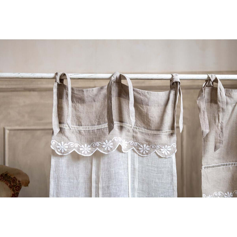 BLANC MARICLÒ Coppia Tende Finestra con Lacci " DENTELLE "