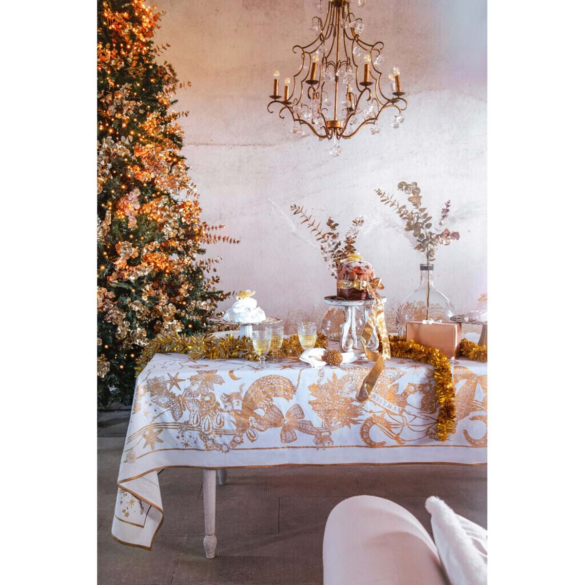 3 Tovagliette Natalizie Fiocco Di Neve Oro Metallo - 38x38 Cm, Lavabili, Antiscivolo, Per Cene E Decorazioni
