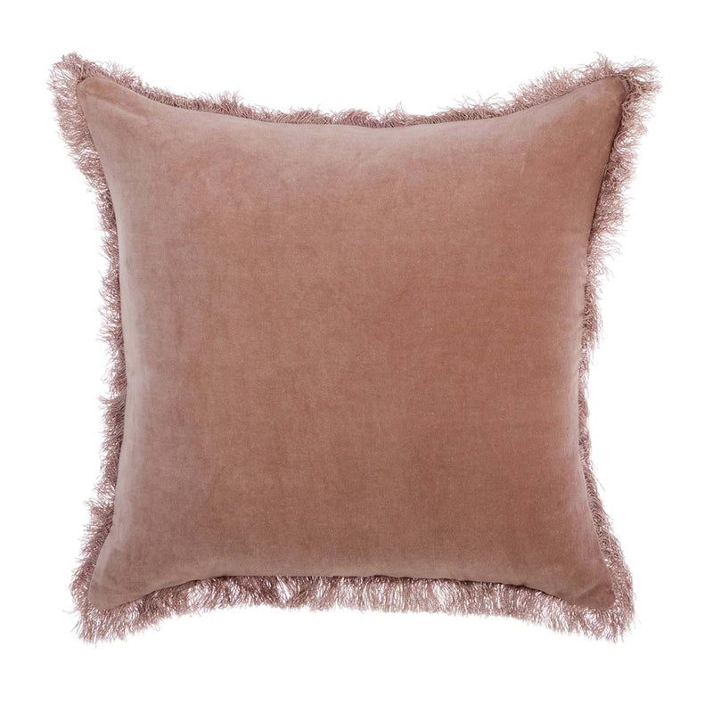 BLANC MARICLÒ Cuscino Cipria in Velluto con Frange " BOUQET "