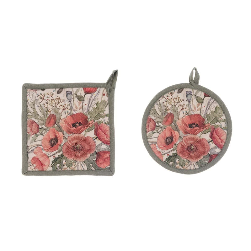 BLANC MARICLÒ Set 2 Presine con Papaveri " COQUELICOT "