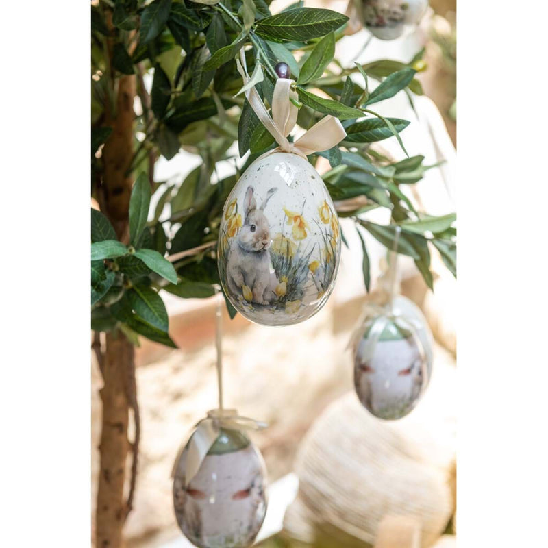 BLANC MARICLÒ Uovo con Conigli e Fiocco Rosa "FESTALIA"