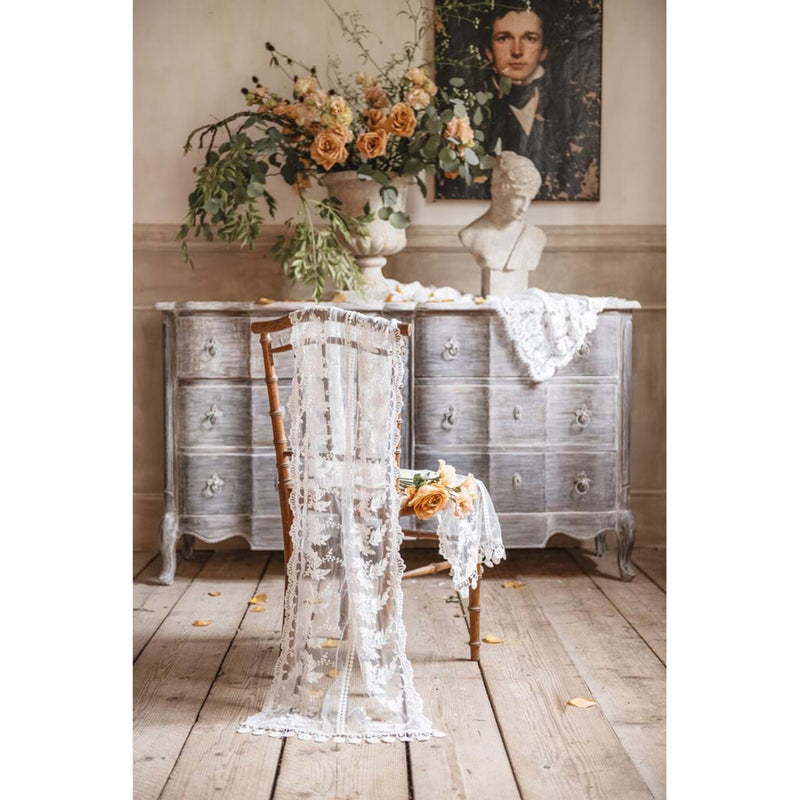 BLANC MARICLÒ Runner Bianco in Pizzo "DENTELLE"