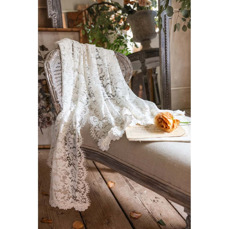 BLANC MARICLÒ Runner in Pizzo Bianco e Fiori  "DENTELLE"