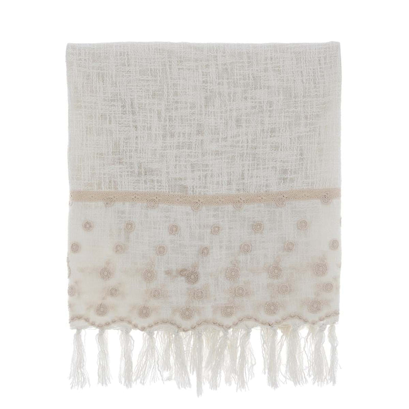 BLANC MARICLÒ Copritutto in Cotone con Pizzo " DENTELLE "