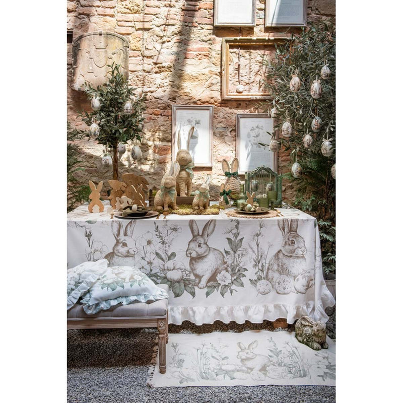 BLANC MARICLÒ Coniglio Piccolo in Legno con Cuore "PASQUA IN FESTA"