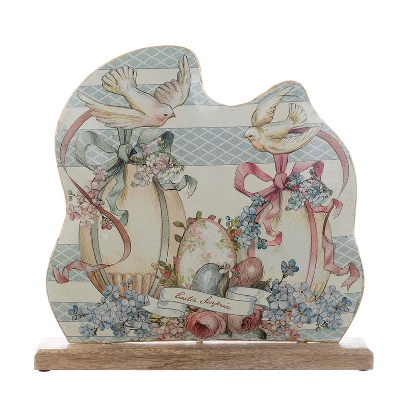 BLANC MARICLÒ Decorazione in Latta e Legno con Uova di Pasqua "PHAEDRA"