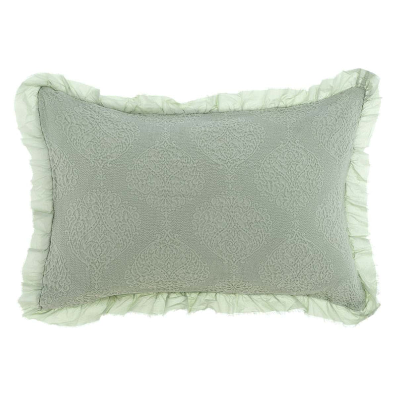 BLANC MARICLÒ Copriguanciale Verde in Cotone " DAMASCO "