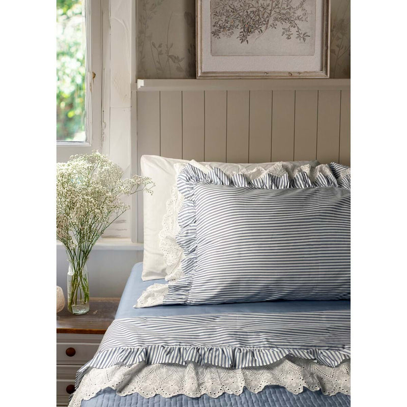 BLANC MARICLÒ Completo Lenzuola Riga e Sangallo " RIVIERA "