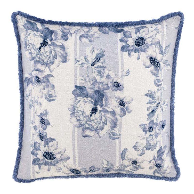 BLANC MARICLÒ Cuscino Stampato e Ricamato "BLU ELISA"