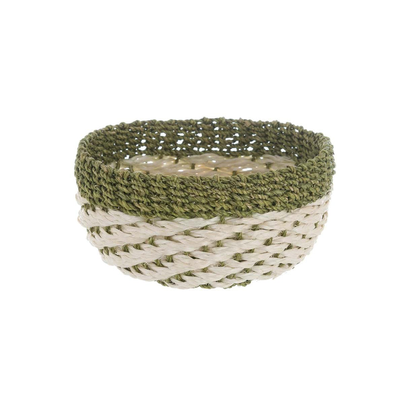 BLANC MARICLÒ Cestino Basso Verde in Abaca