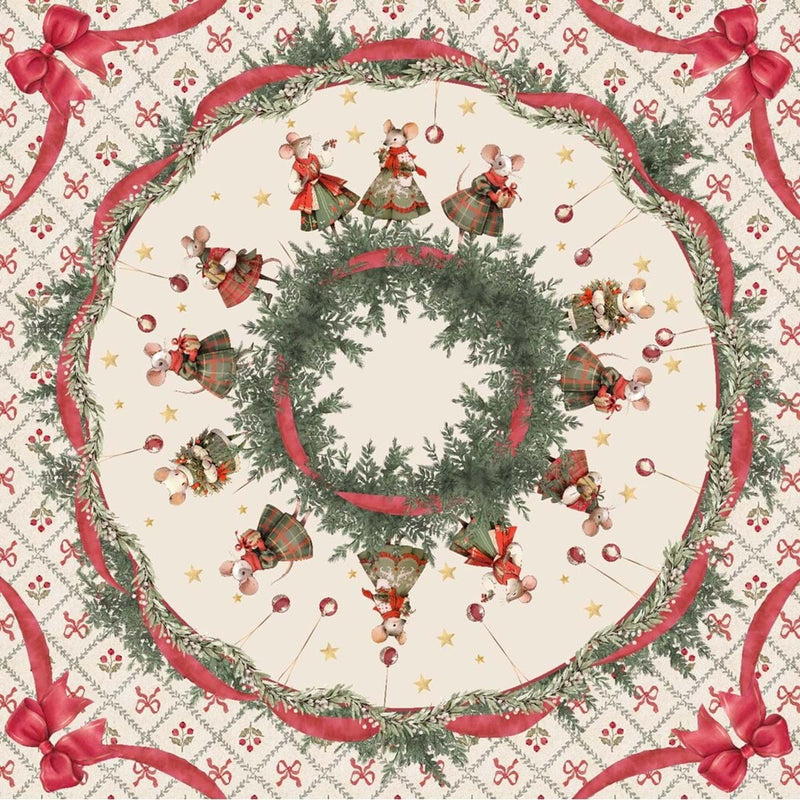 BLANC MARICLÒ Portapanettone o Tovaglietta Quadrata "FAVOLA DI NATALE"