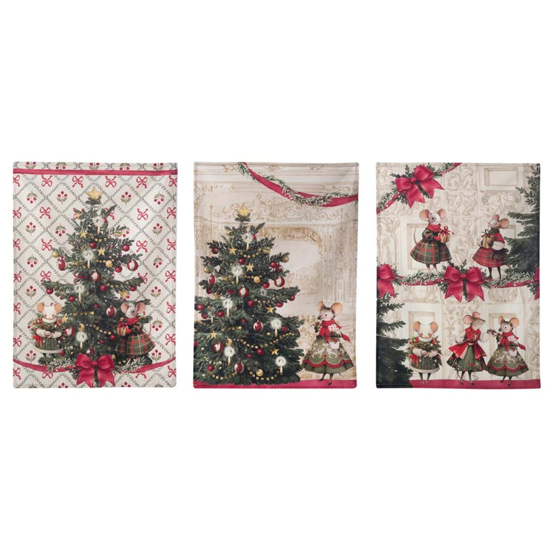 BLANC MARICLÒ Set 3 Canovacci con Shopper "FAVOLA DI NATALE"