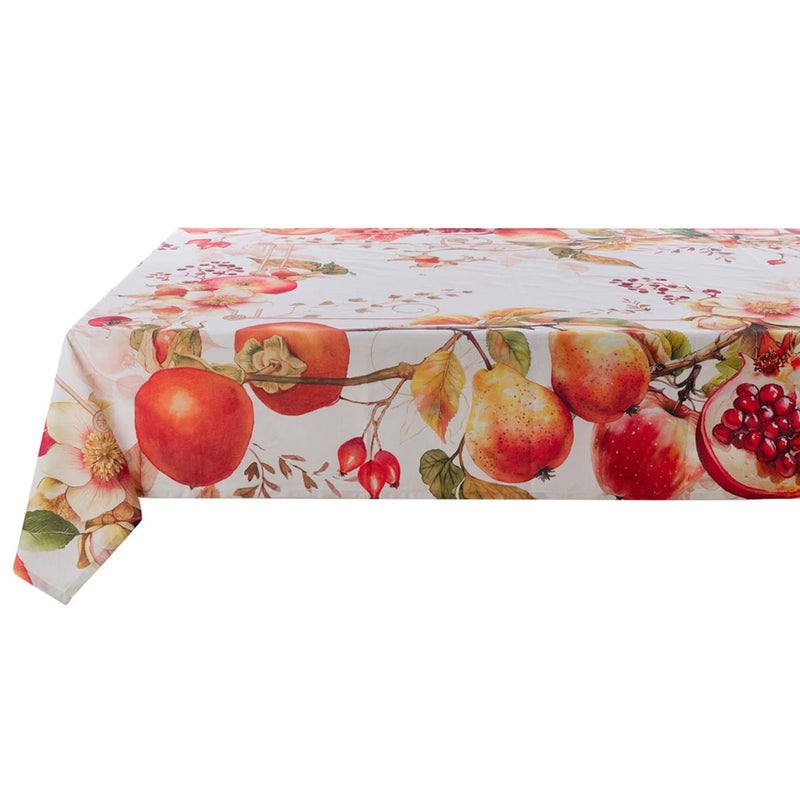BLANC MARICLÒ Tovaglia Cerata Autunnale con Stampa Frutti " PERSIMMON "