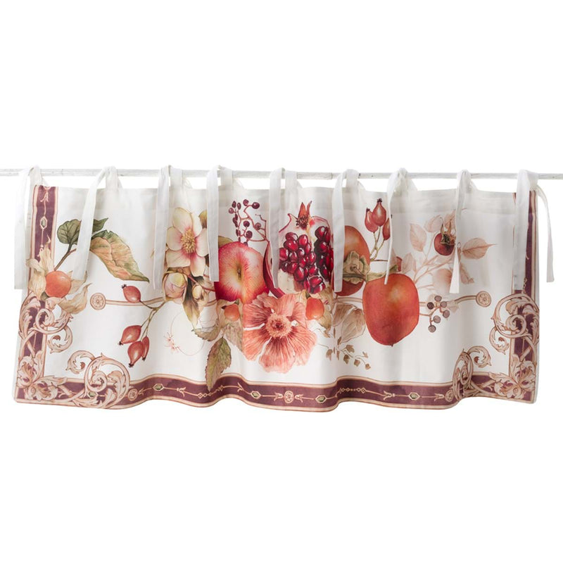 BLANC MARICLÒ Mantovana in Cotone con Stampa Frutti " PERSIMMON "