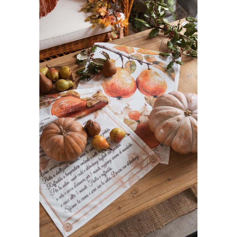 BLANC MARICLÒ Set 3 Canovacci in Cotone  " PERSIMMON "