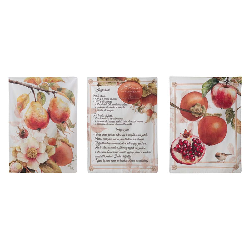 BLANC MARICLÒ Set 3 Canovacci in Cotone  " PERSIMMON "