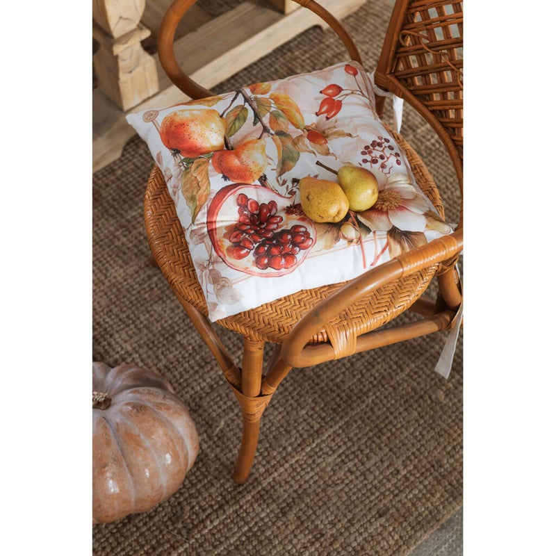 BLANC MARICLÒ Set 4 Cuscini Sedia con Frutti " PERSIMMON "