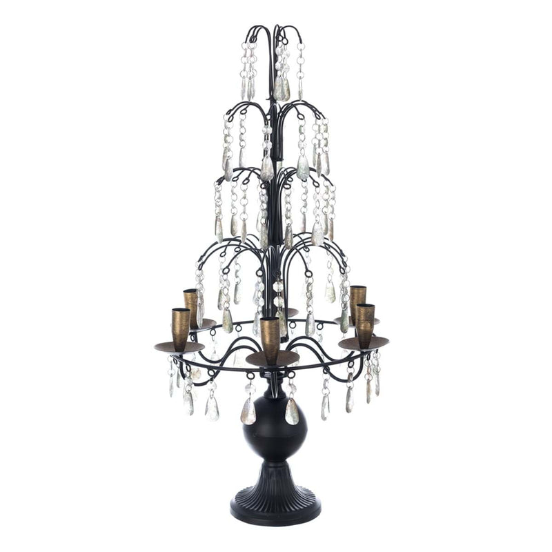 BLANC MARICLÒ Candelabro Nero in Metallo con 6 Luci " SELVA ANTICA "