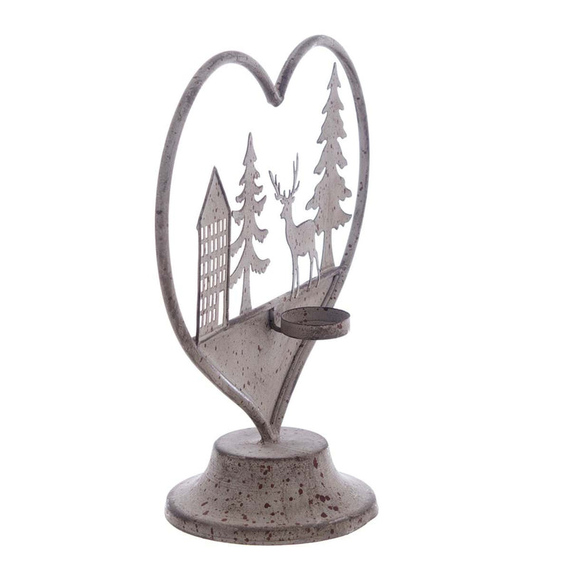 BLANC MARICLÒ Cuore con Portacandela in Metallo  " DULCIS MEMORIA "