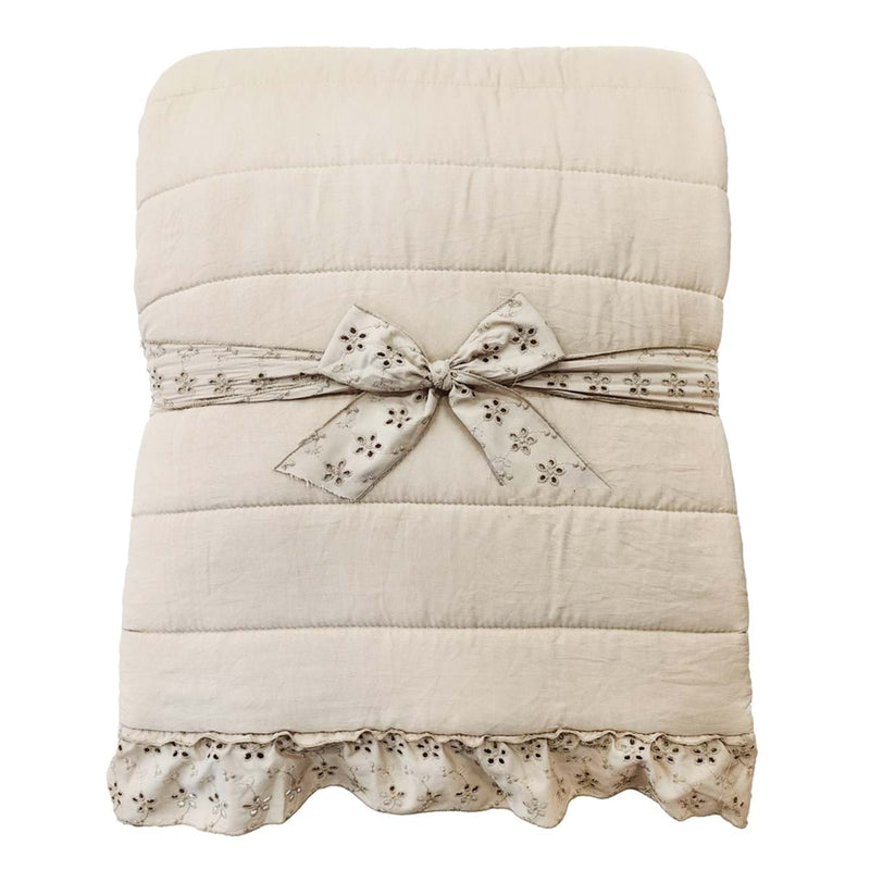 BLANC MARICLÒ Set Trapunta 1 Piazza 1/2 con Copriguanciale e Gala Sangallo 280 GSM "ACQUARELLO DI SANGALLO"