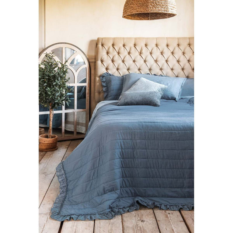 BLANC MARICLÒ Set Trapunta  Matrimoniale più 2 Federe Copriguanciali con Gala "ACQUARELLO DI SANGALLO"