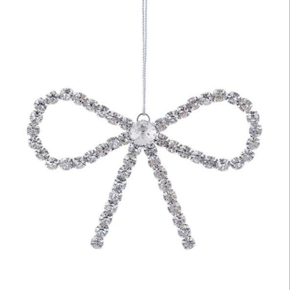 BLANC MARICLÒ Decorazione Fiocco in Metallo Vetro Plastica " ARGENTEA "