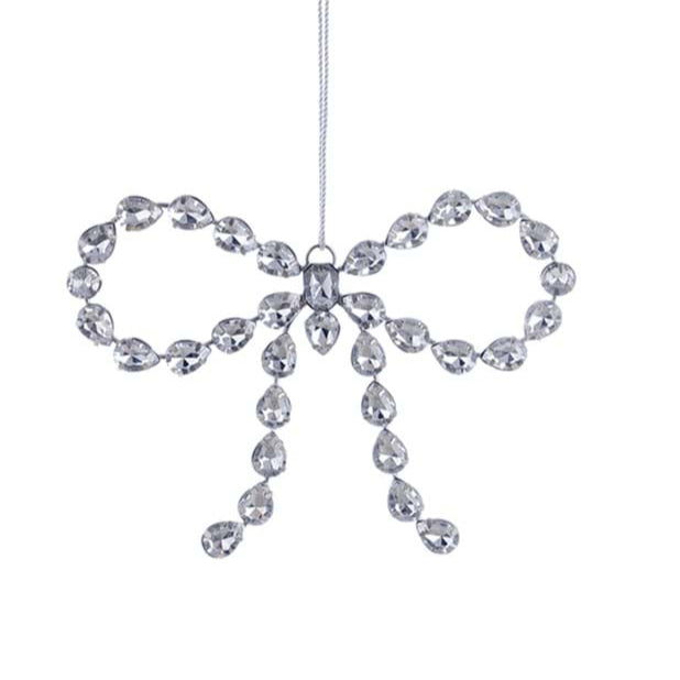 BLANC MARICLÒ Decorazione Fiocco in Metallo Vetro Plastica " ARGENTEA "