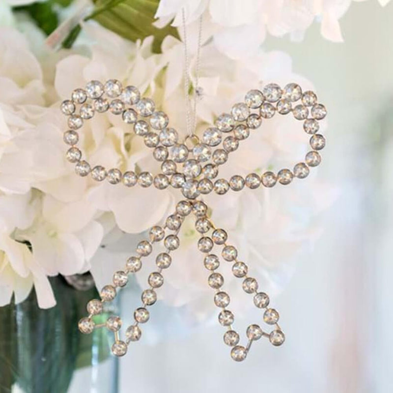 BLANC MARICLÒ Decorazione Fiocco in Metallo Vetro Plastica " ARGENTEA "