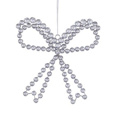 BLANC MARICLÒ Decorazione Fiocco in Metallo Vetro Plastica " ARGENTEA "