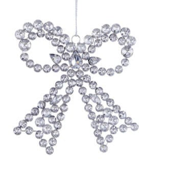 BLANC MARICLÒ Decorazione Fiocco in Metallo Vetro Plastica " ARGENTEA "