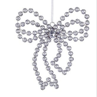 BLANC MARICLÒ Decorazione Fiocco in Metallo Vetro Plastica " ARGENTEA "