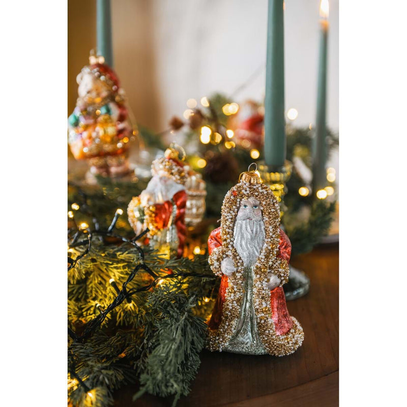 BLANC MARICLÒ Santa Claus in Vetro con Renna " ORNAMENTA "