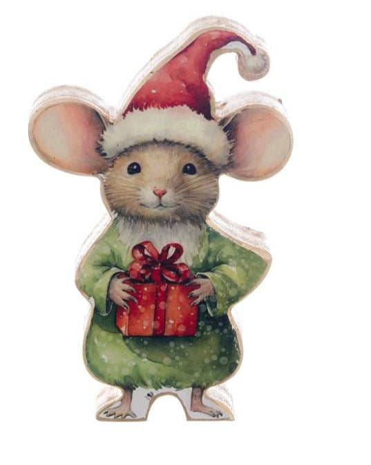 BLANC MARICLÒ Topino Piccolo in Legno Lui e Lei " FAVOLA DI NATALE "