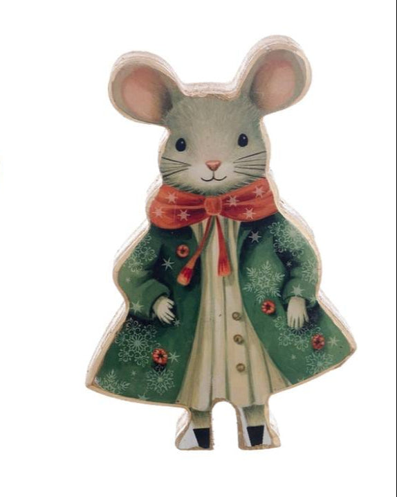 BLANC MARICLÒ Topino Piccolo in Legno Lui e Lei " FAVOLA DI NATALE "