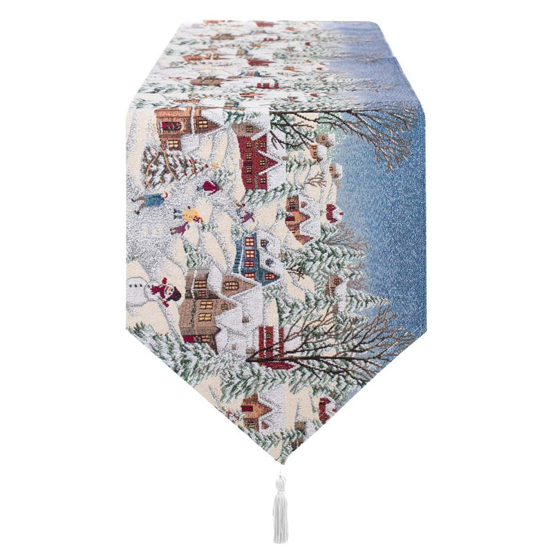 BLANC MARICLÒ Runner Gobelin Natale in Cotone " BORGO ALPINO "