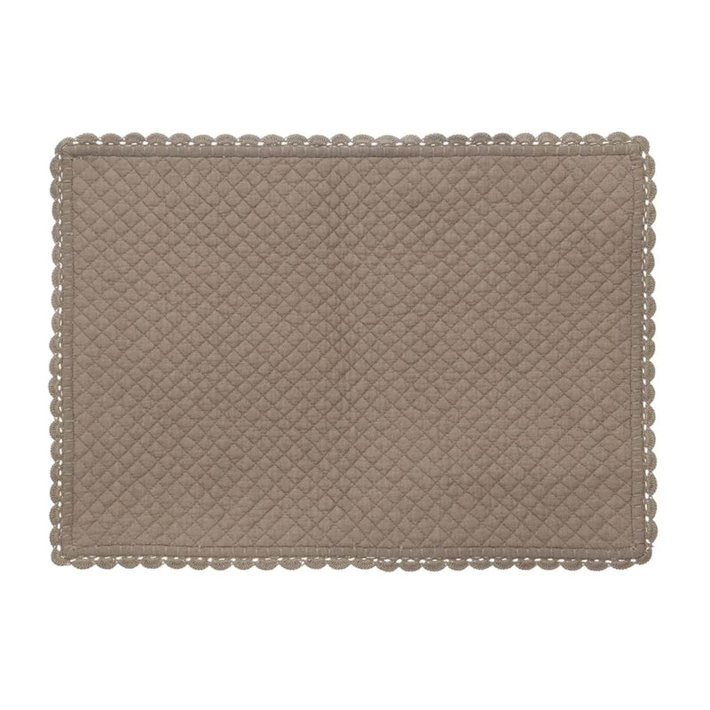 BLANC MARICLÒ Tovaglietta Beige in Cotone con Merletto