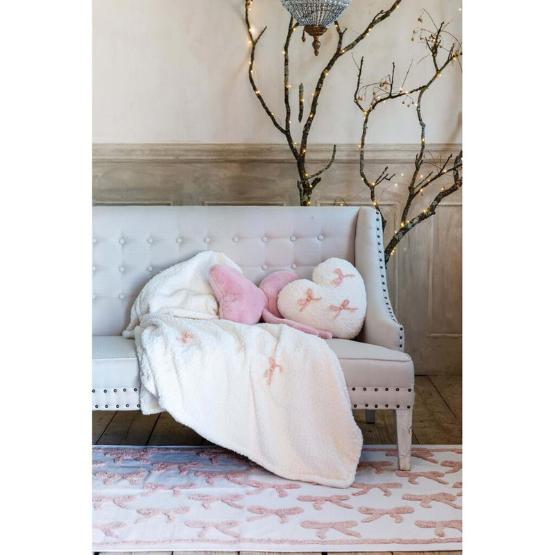 BLANC MARICLÒ Cuscino  Fiocco in Pelliccetta Rosa " FIOCCO POP "