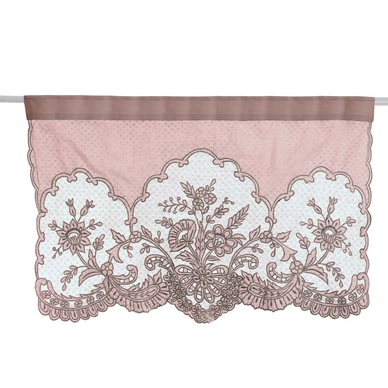 BLANC MARICLÒ Mantovana Rosa in Cotone con Ricami Floreali " DENTELLE "