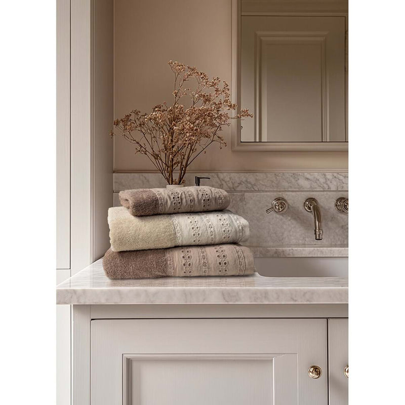 BLANC MARICLÒ Coppia Asciugamani con Balza 450 GSM " INTRECCI "