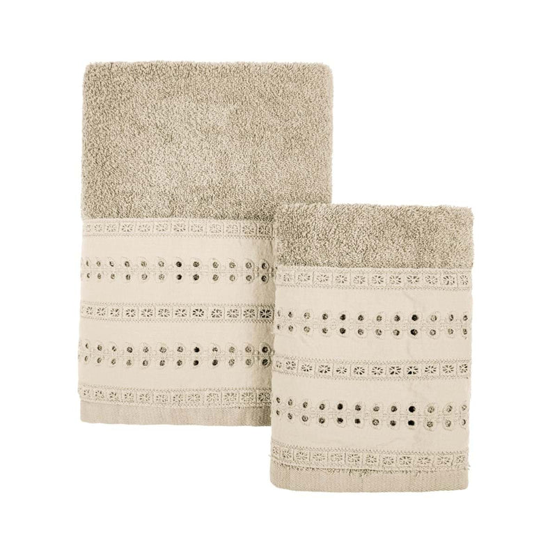 BLANC MARICLÒ Coppia Asciugamani con Balza 450 GSM " INTRECCI "