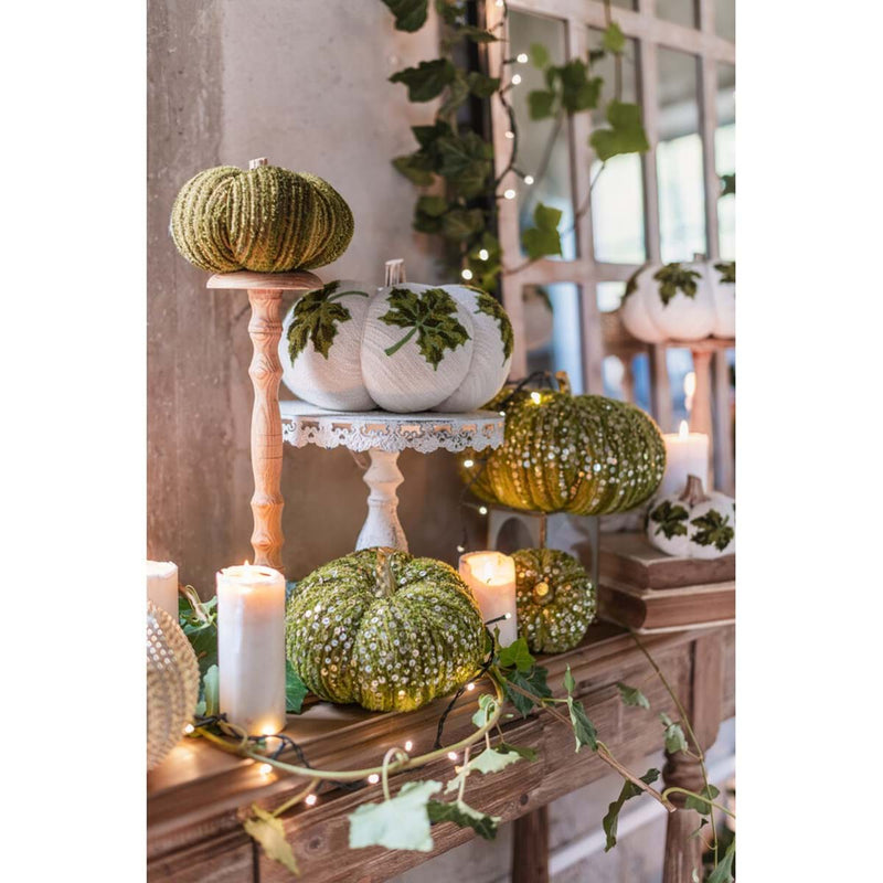 BLANC MARICLÒ Zucca Grande Verde in Cotone con Paillettes