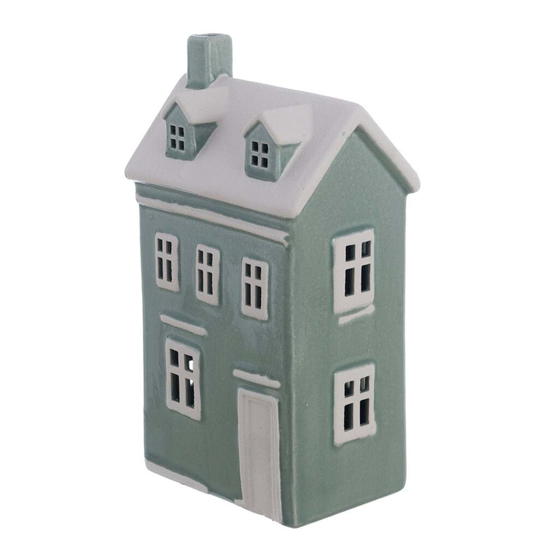 BLANC MARICLÒ Casetta in Ceramica con Led "CANDY CANE" Verde Tiffany