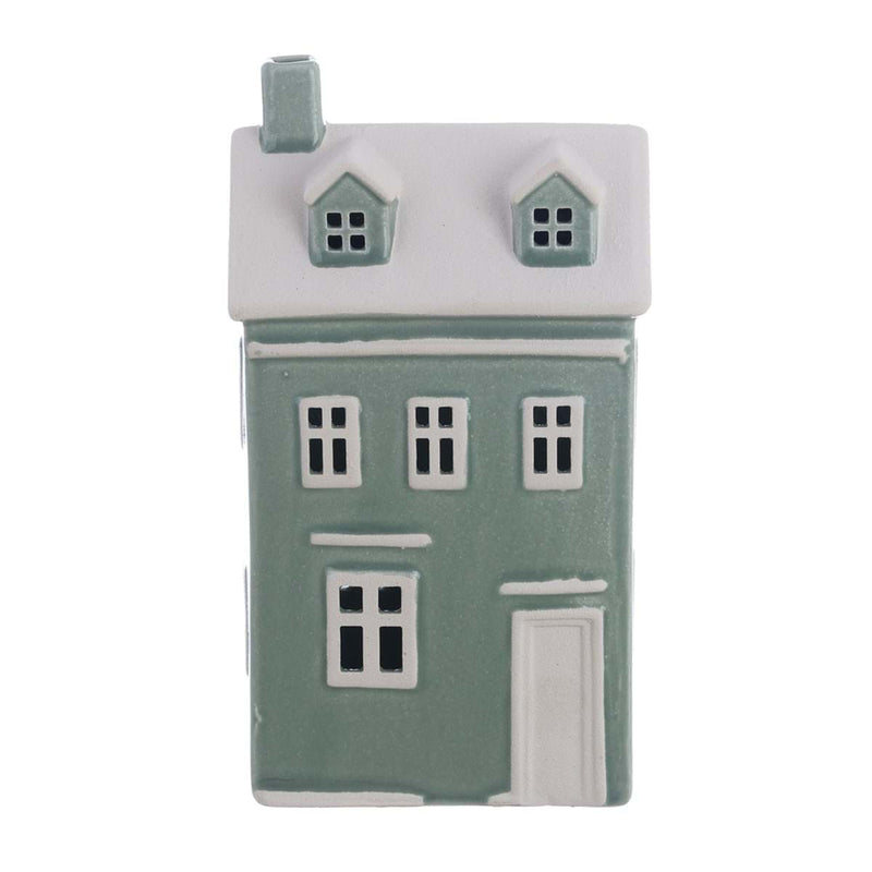 BLANC MARICLÒ Casetta in Ceramica con Led "CANDY CANE" Verde Tiffany