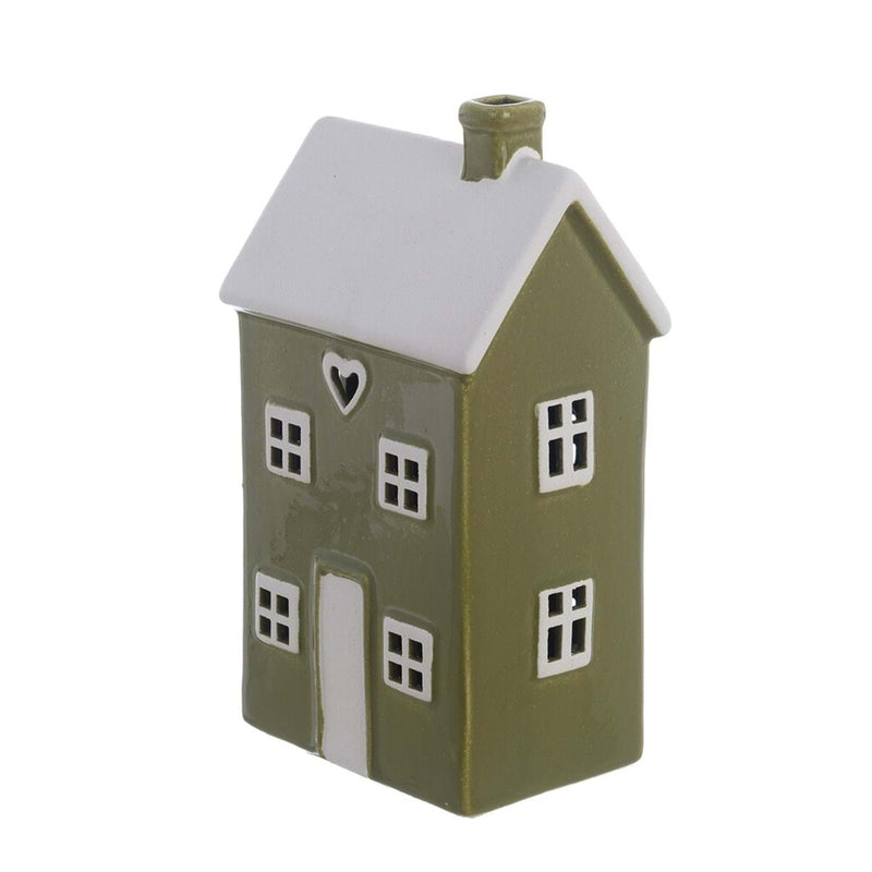 BLANC MARICLÒ Casetta in Ceramica con Led "CANDY CANE" Verde