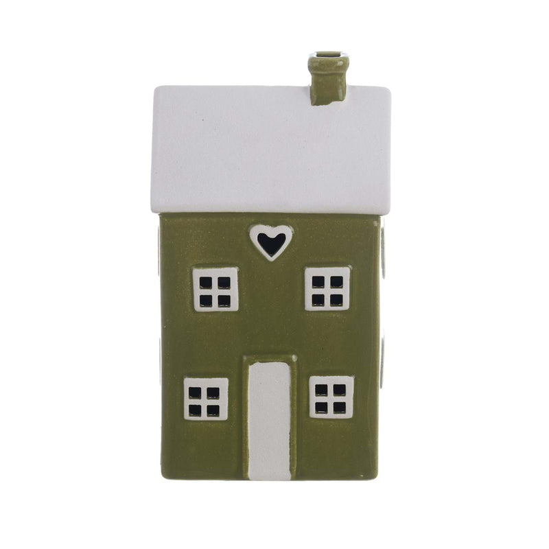 BLANC MARICLÒ Casetta in Ceramica con Led "CANDY CANE" Verde