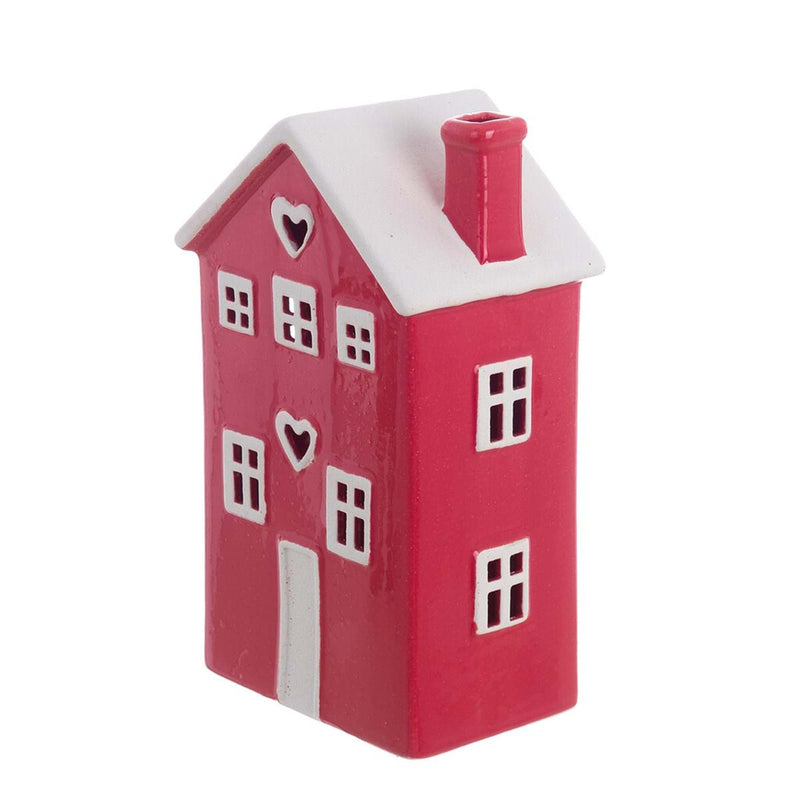 BLANC MARICLÒ Casetta in Ceramica con Led "CANDY CANE" Rossa